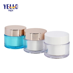 OEM Custom 50g Plastic Cosmetic Cream Jar Container With Gold Lid