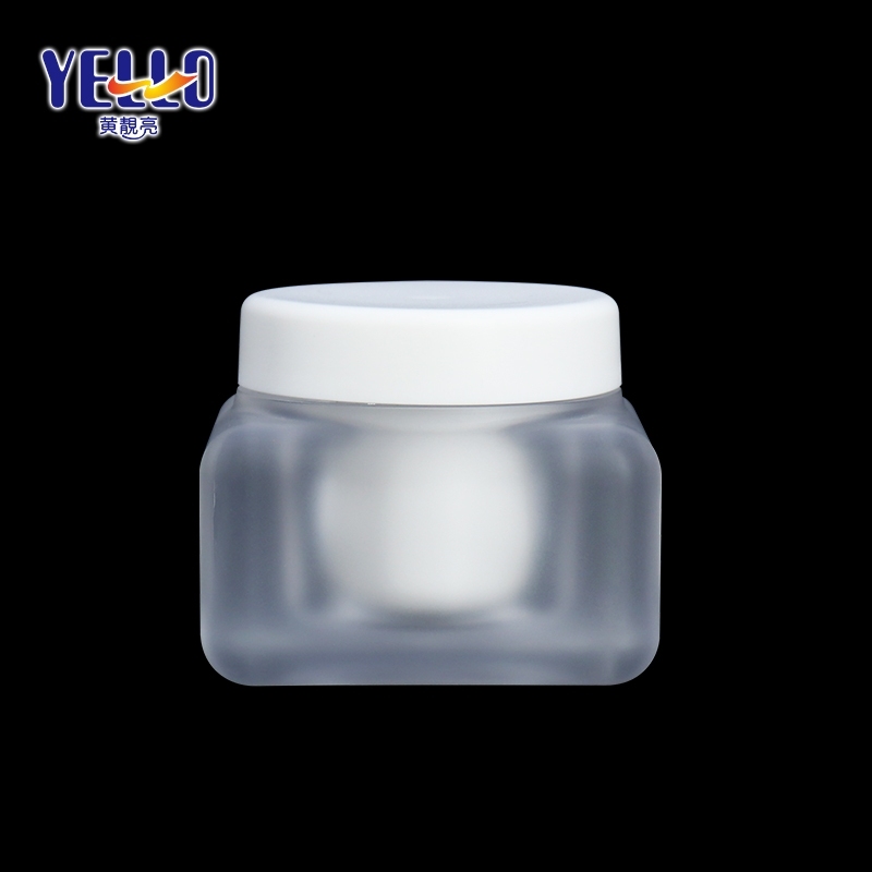 Square Frosted PS Plastic Face Cream Containers , 50g Empty Lotion Jars