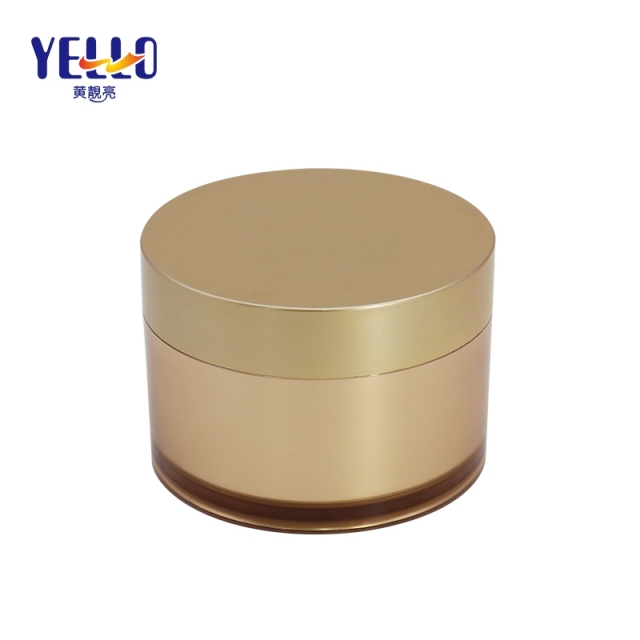 Empty PS 200g Plastic Cosmetic Jars For Body Lotion , Gold Cream Jar Supplier