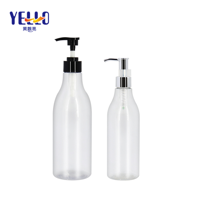 Personal Care 10oz Tranparent Plastic Shampoo Bottles With Dispenser Pump