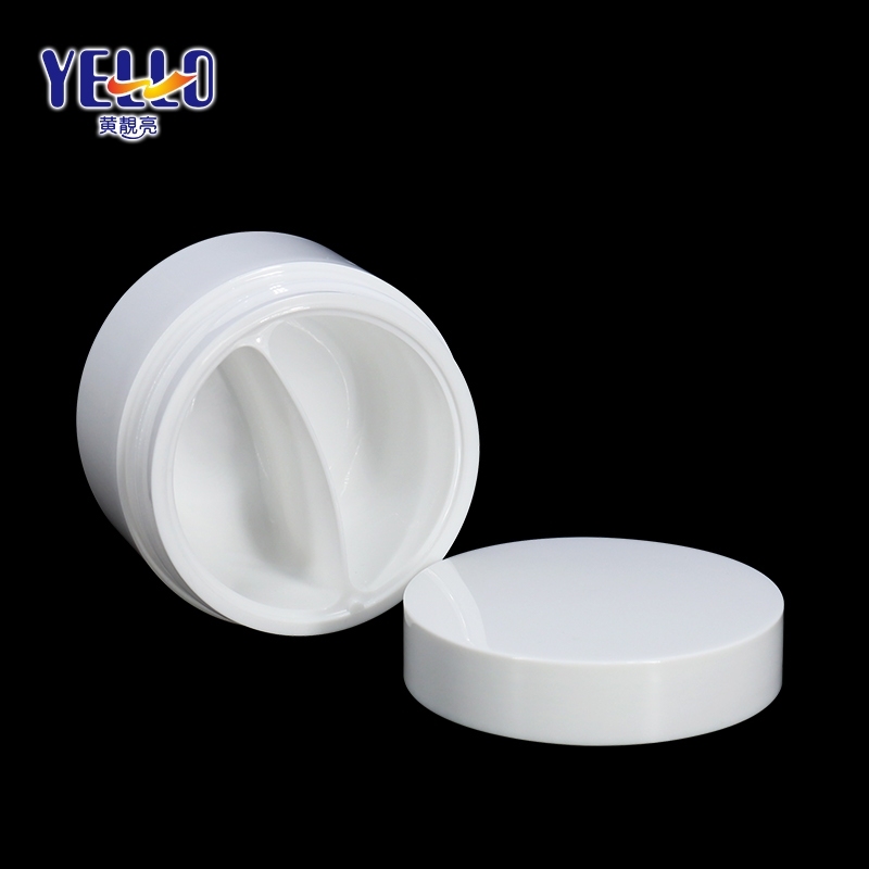 100g White Big Cosmetic Cream Jar Containers Empty , Split Grid Plastic Pots For Cream