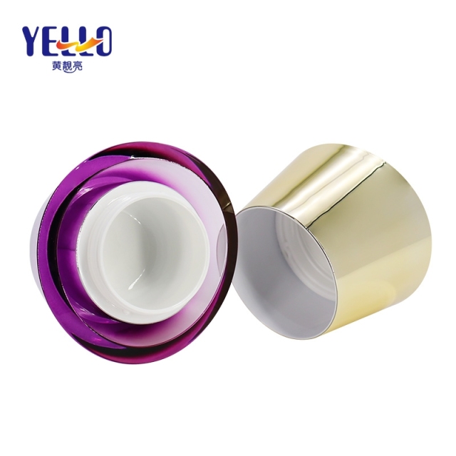 Gradient Color Customized 50g Cream Containers Cosmetic Jar , PMMA Empty Bottle Jar