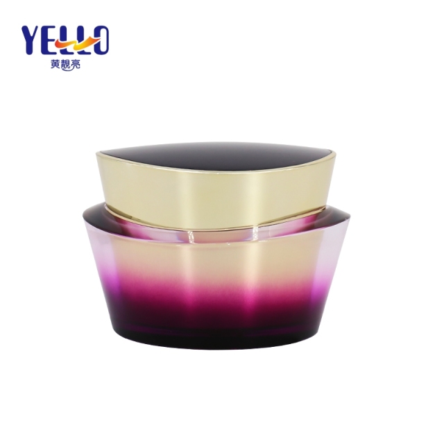 Gradient Color Customized 50g Cream Containers Cosmetic Jar , PMMA Empty Bottle Jar