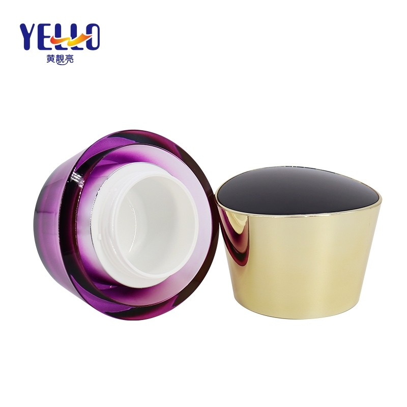 Gradient Color Customized 50g Cream Containers Cosmetic Jar , PMMA Empty Bottle Jar