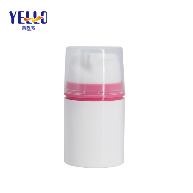 50ml White Plastic PP Airless Bottle for Foundation Make Up , Sunscreen Lotion Bottles