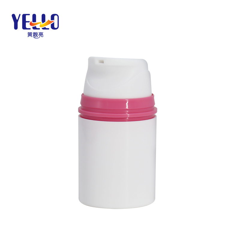 50ml White Plastic PP Airless Bottle for Foundation Make Up , Sunscreen Lotion Bottles