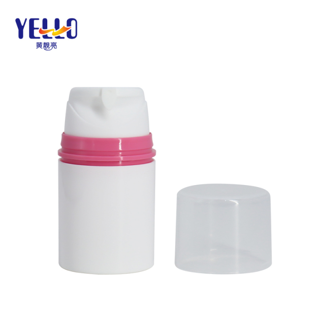 50ml White Plastic PP Airless Bottle for Foundation Make Up , Sunscreen Lotion Bottles