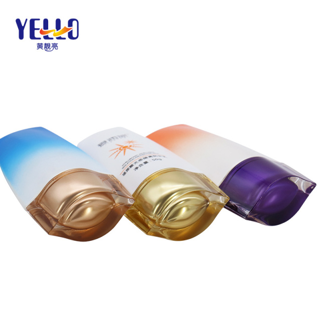 50ml PE Plastic Sunscreen Cream Lotion Bottles / Empty Nozzle Bottles With Acrylic Lids