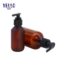 500ml Amber Brown Frosted Shampoo Lotion Bottles Empty , Round Plastic Bottles