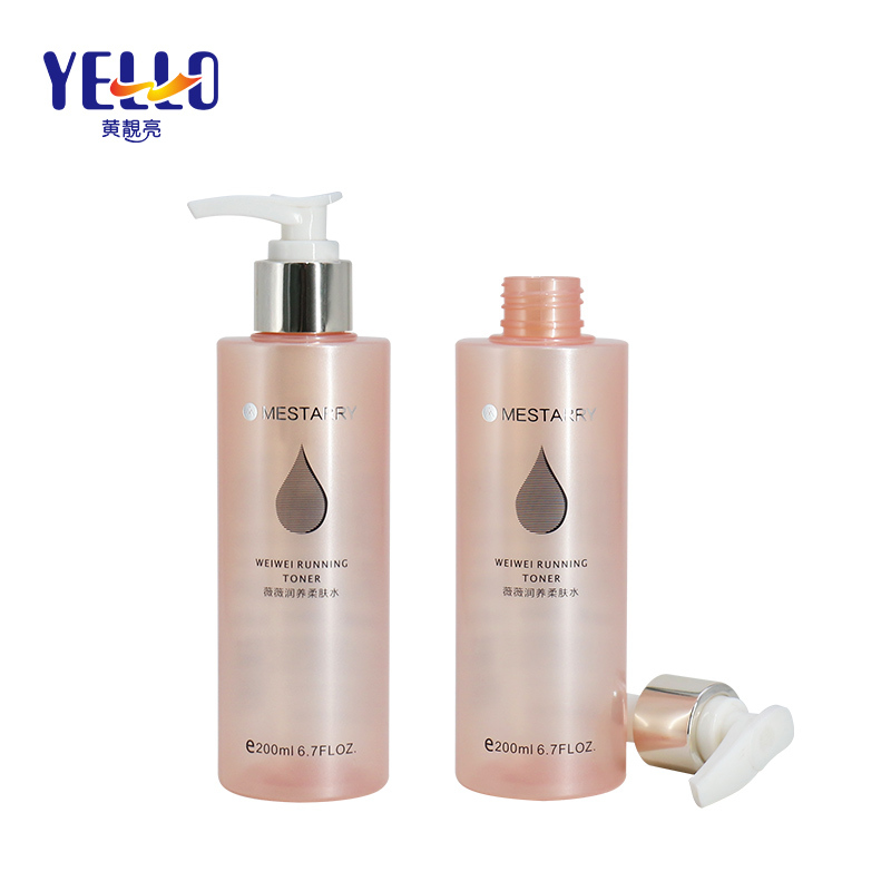 6oz 180ml Sanitizer Gel Flat Bottles With Sliver Pump / Colors Printing PET Lotion Bottle