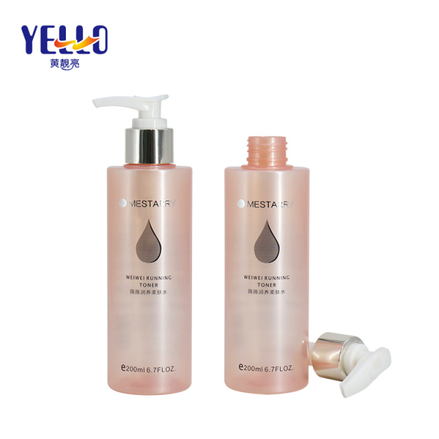 6oz 180ml Sanitizer Gel Flat Bottles With Sliver Pump / Colors Printing PET Lotion Bottle