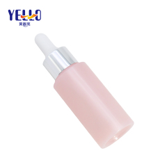 25ml Pink Face Oil Serum Bottles With Dropper / Cylinder Serum Pump Bottle For Cosmetics