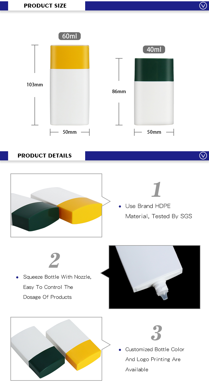 HDPE Plastic Tottle Bottles For Lotion