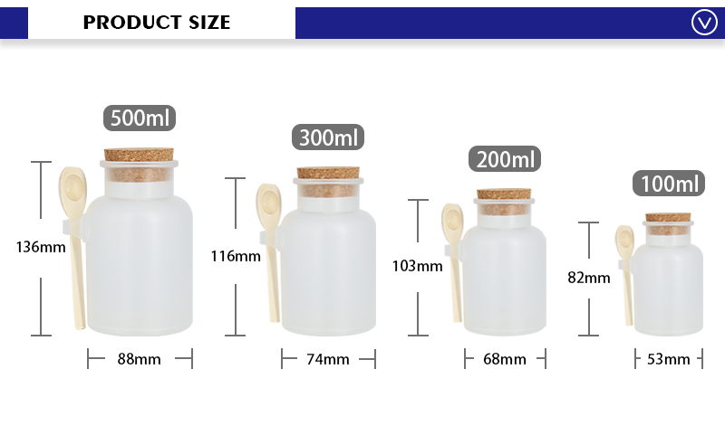 100g 200g 300g 500g Scrub Bath Salt Jars