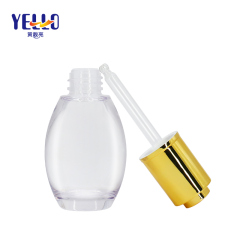 Unique Shape 40ml Empty Cosmetic Dropper Bottle With Gold Press Dropper
