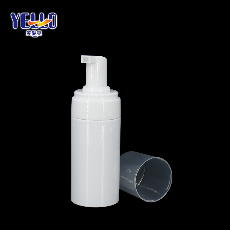 100ml 150ml Empty White Plastic Foaming Soap Bottles , PET Spray Bottle With Silicone Brush Head