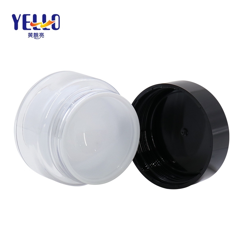 Double Wall PET Plastic Cosmetic Jards / Refillable 20g Clear Face Cream Jar