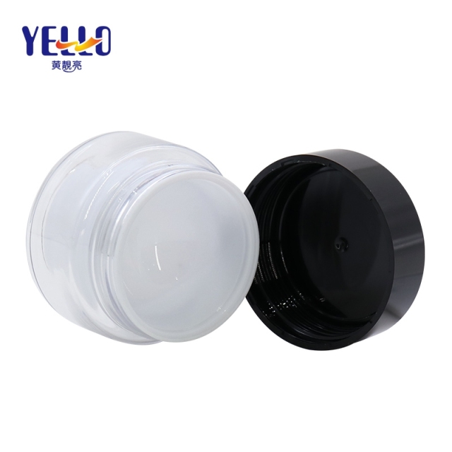 Double Wall PET Plastic Cosmetic Jards / Refillable 20g Clear Face Cream Jar