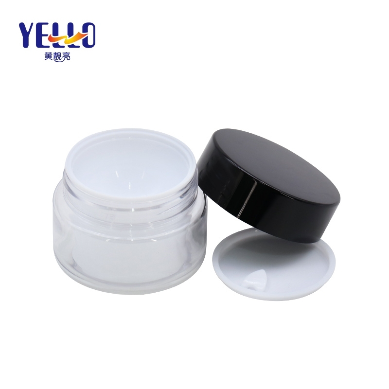 Double Wall PET Plastic Cosmetic Jards / Refillable 20g Clear Face Cream Jar
