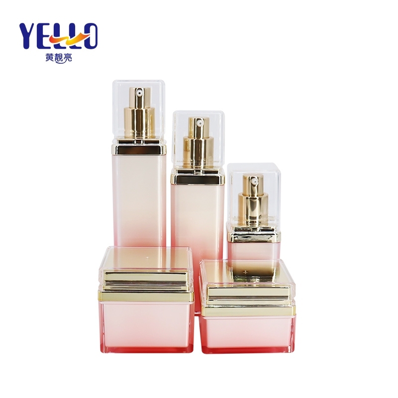 New Design Square Acrylic Cream Jars 30g 50g / Pink Fancy Plastic Cosmetic Empty Jars