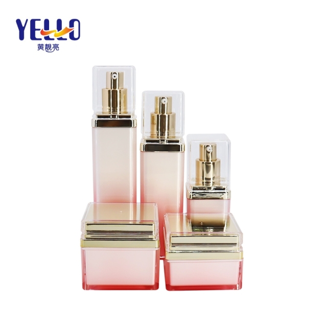New Design Square Acrylic Cream Jars 30g 50g / Pink Fancy Plastic Cosmetic Empty Jars