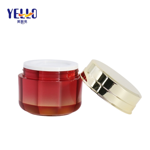 Wholesale 30g 1 oz 50g 1.7 oz Acrylic Jars / Double Wall Face Cream Jar With Gold Lid