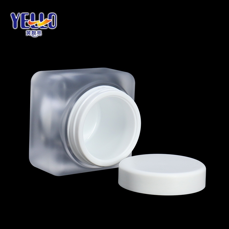 Frosted Clear 50g 1.7 oz Square Cosmetic Jars / Empty Plastic Skincare Face Cream Jars