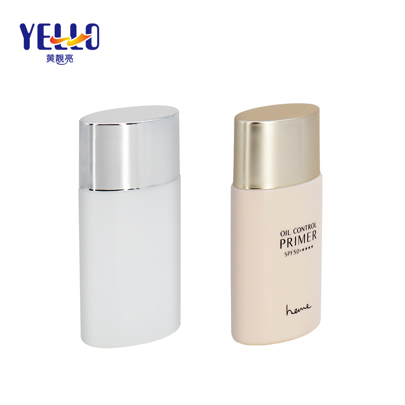 Oval Plastic Tottle Bottle For Sunscreen / 25ml 35ml Plastic Squeeze Lotion Bottle