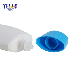 40ml Fan-shaped Eyes Lotion Bottles , White Flat Plastic Squeez Bottle with Nozzle Cap