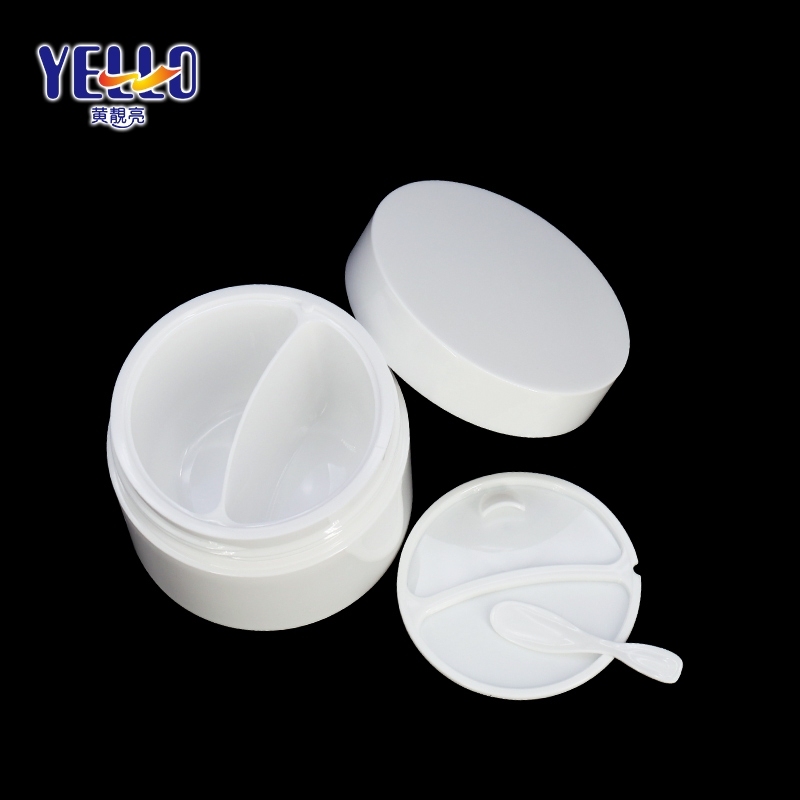 White Emty Dual Chamber PET Jars, 50g 100g Cosmetic Container Wholesale