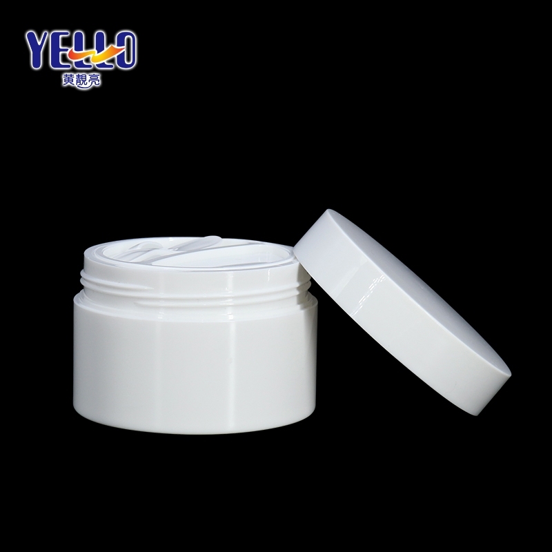 White Emty Dual Chamber PET Jars, 50g 100g Cosmetic Container Wholesale