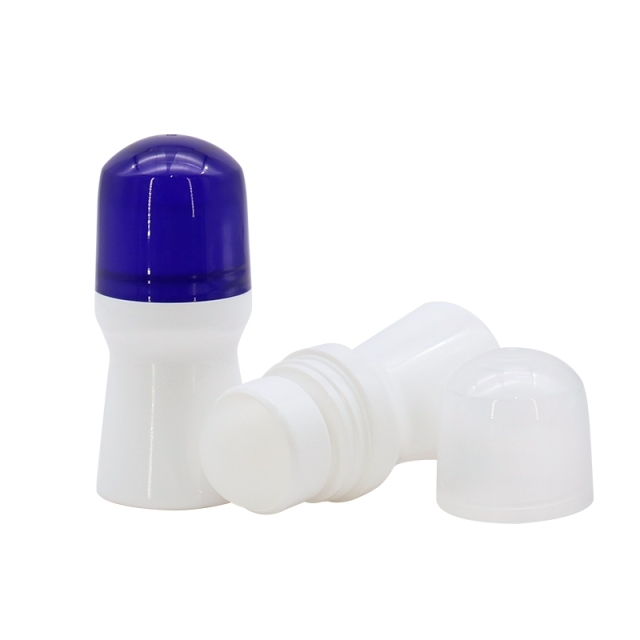 Plastic PP 30ml 50ml Empty Roll On Deodorant Containers / Cosmetic Roller Ball Bottles