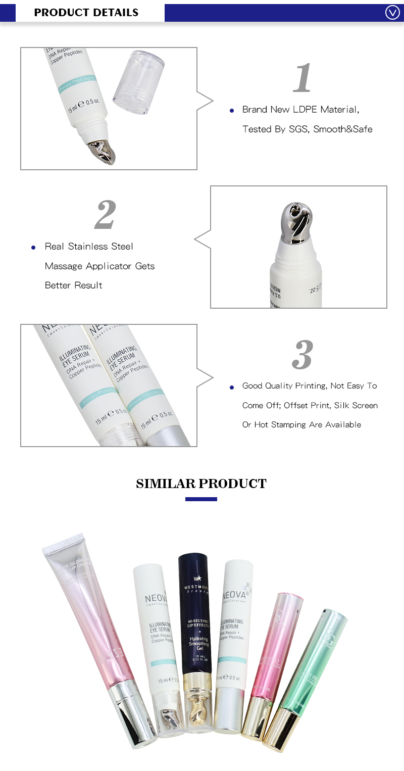 eye serum tube with applicator