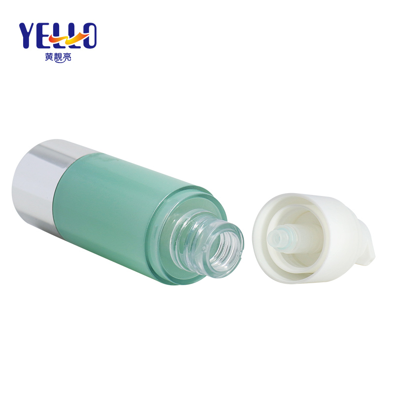 Luxury Plastic Airless Pump Bottles 30ml, Refillable Cylinder Airless Bottle For Foundation