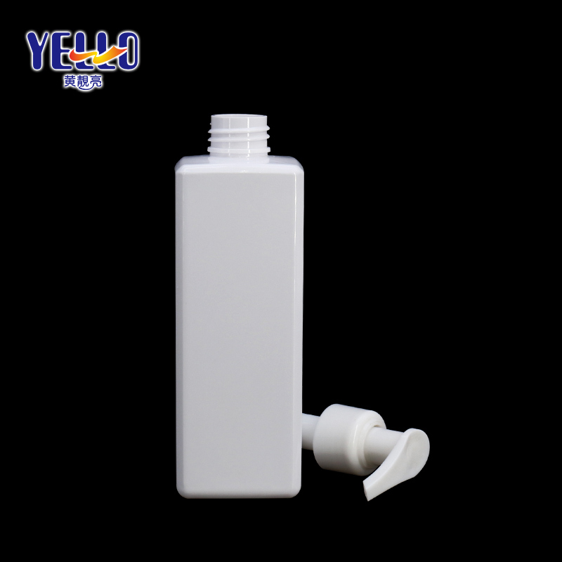 White Square Plastic Shampoo Washing Bottles 250ml , Empty Lotion Container