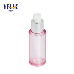 50ml 60ml Clear Pink PLastic PETG Lotion Bottles With Silver Pump