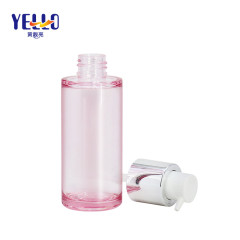 50ml 60ml Clear Pink PLastic PETG Lotion Bottles With Silver Pump