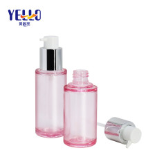 50ml 60ml Clear Pink PLastic PETG Lotion Bottles With Silver Pump