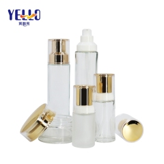 Clear Glass Moisture Cream Storage Jar 50g With Golden Coating Cap
