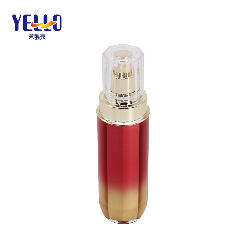 Red Preminum PMMA Empty Plastic Cosmetic Cream Jars And Bottle