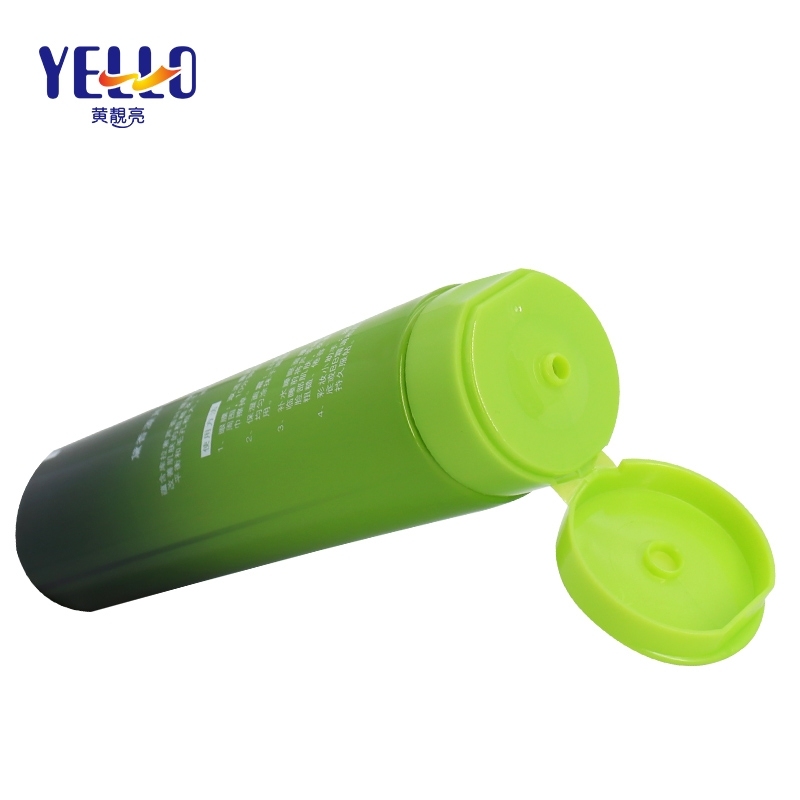200g Green Plastic Body Cleanser Tubes , Empty PE Cosmetic Tube