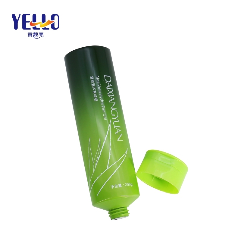 200g Green Plastic Body Cleanser Tubes , Empty PE Cosmetic Tube