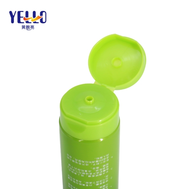 200g Green Plastic Body Cleanser Tubes , Empty PE Cosmetic Tube