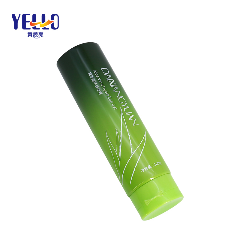 200g Green Plastic Body Cleanser Tubes , Empty PE Cosmetic Tube