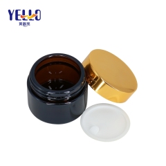Classic Round 30g 50g Glass Cosmetic Jars With Gold Lid