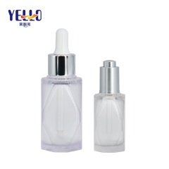 Unique Diamond Shape bottle Thick Wall Lotion Dropper Bottles 15ml 45ml