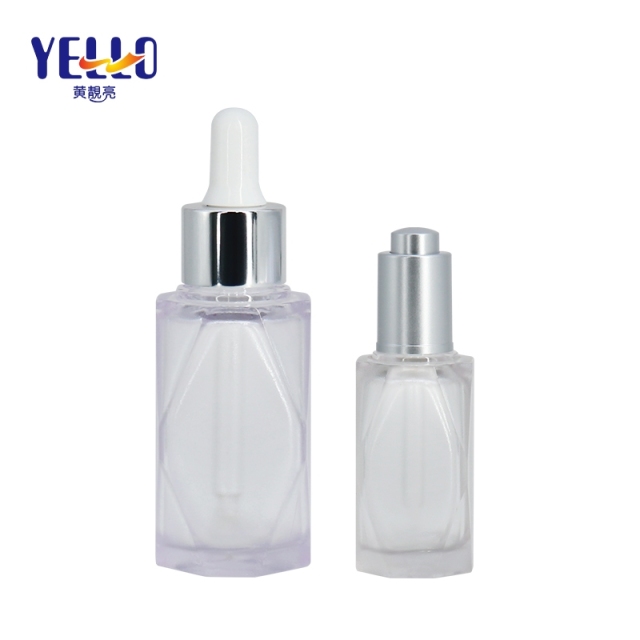 Unique Diamond Shape bottle Thick Wall Lotion Dropper Bottles 15ml 45ml