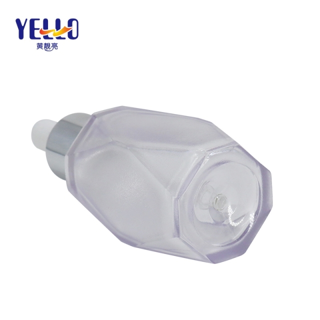 Unique Diamond Shape bottle Thick Wall Lotion Dropper Bottles 15ml 45ml