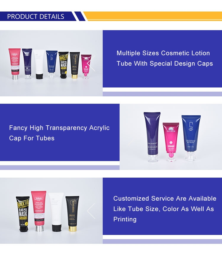 OEM Custom LDPE Cosmetic Plastic Squeeze Tubes With Special Caps Wholesale