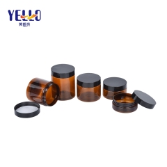Amber PET Plastic Facial Mask Container, Cosmetic Jar For Cream And Butter
